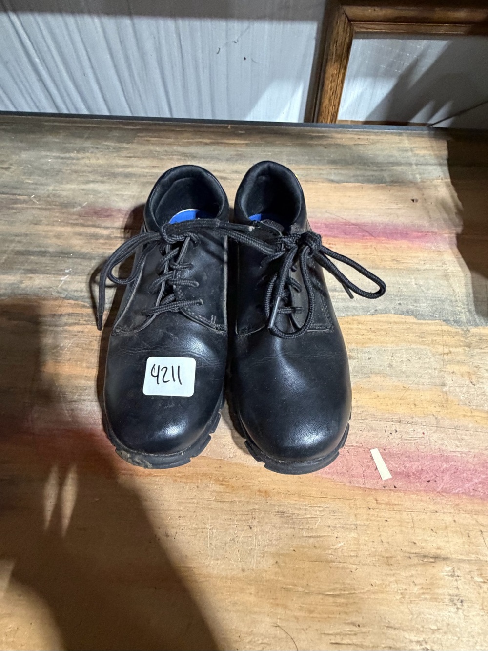 #4211-Smartfit Black Kids Lace-Up Oxford Shoes